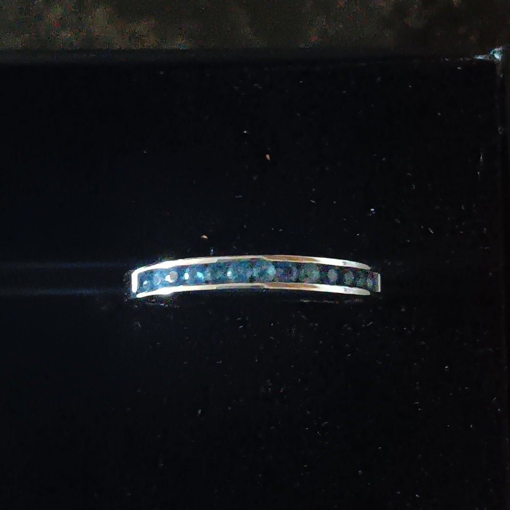 2mmSaphire Genuine Ceylon Blue Channel Set Ring